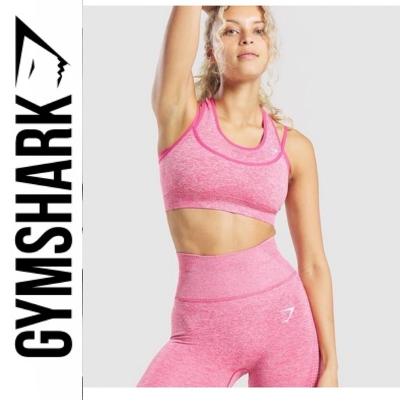 Gymshark Pants - Gymshark Vital Rise Pink Marl Leggings & Sports Bra SET - X-Small